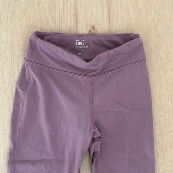 ATHLETA GIRL LEGGINGS FLARE (2) - mauve (pinkish), and green. - Picture 2 of 6
